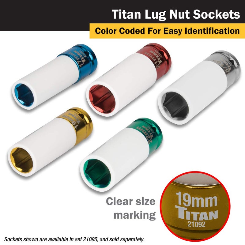 Titan 21092 1/2-Inch Drive x 19mm Non-marring Impact Deep Lug Nut Socket - Image 4